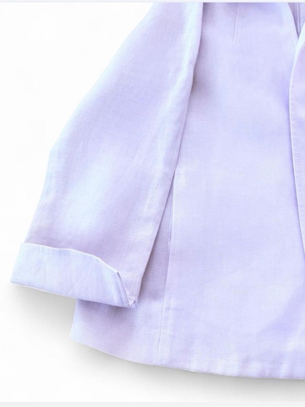 Talbots Lilac Open-Front 100% Irish Linen Jacket - Picture 3 of 7